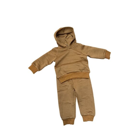Foshan HLS Network Ltd Other - Baby Ribbed Hoodie & Jogger Set Size 9-12M Brown Polyester & Spandex Blend Soft